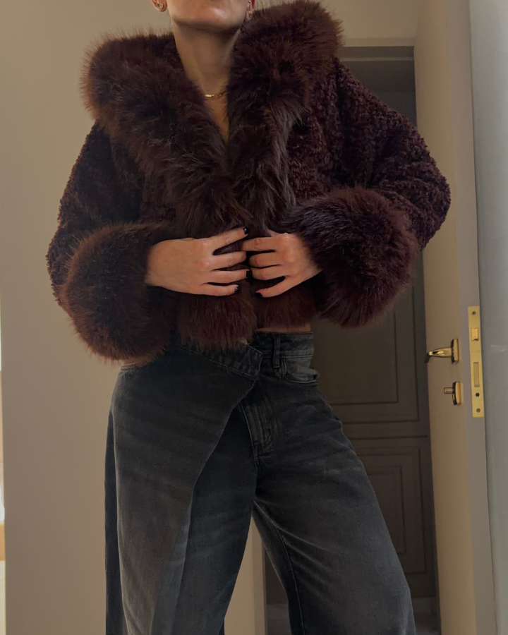 CHAQUETA PELUDA CAFÉ