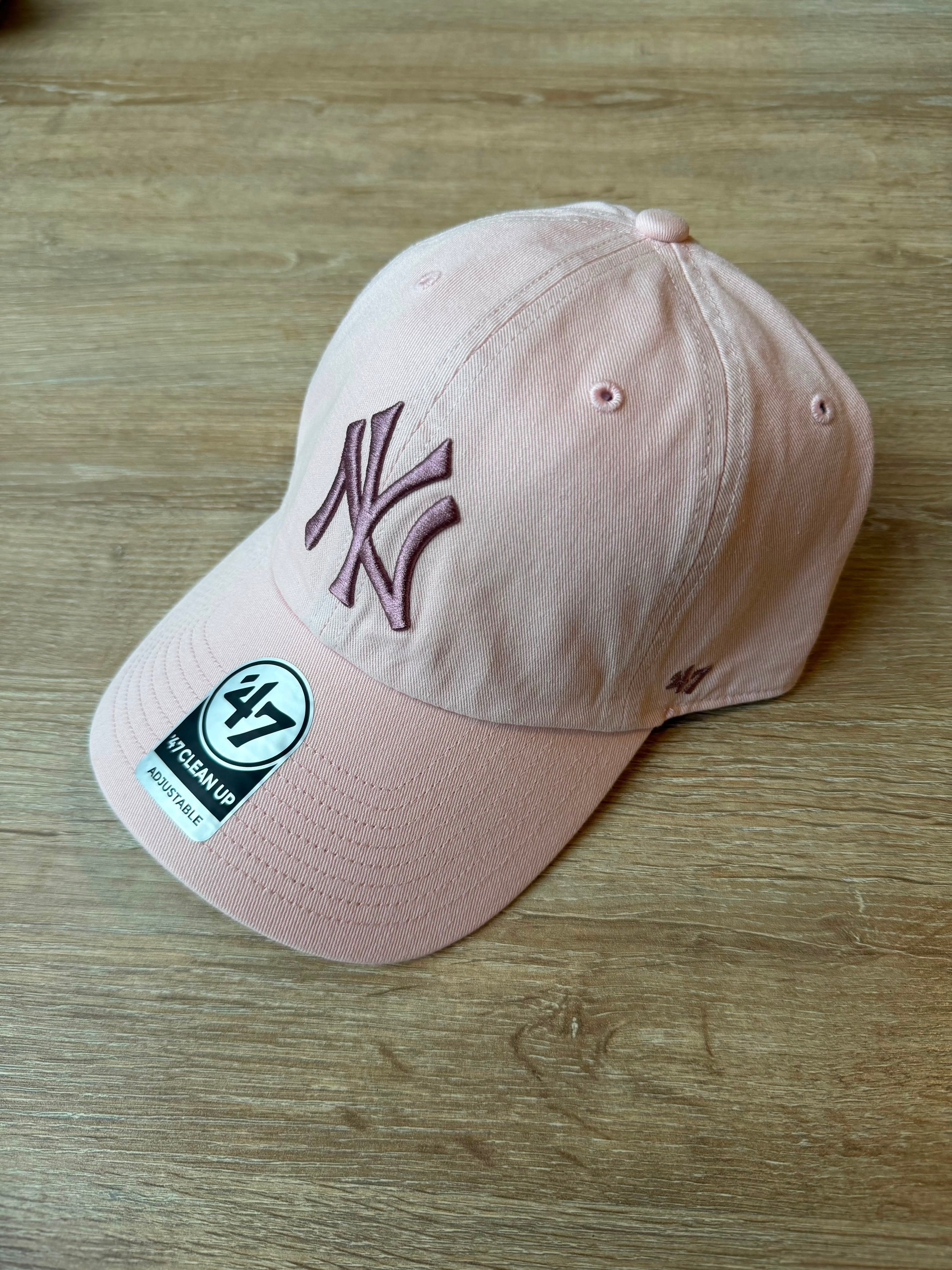 Gorra 47 Clean Up NY Yankees Rosa Pastel Logo Malva
