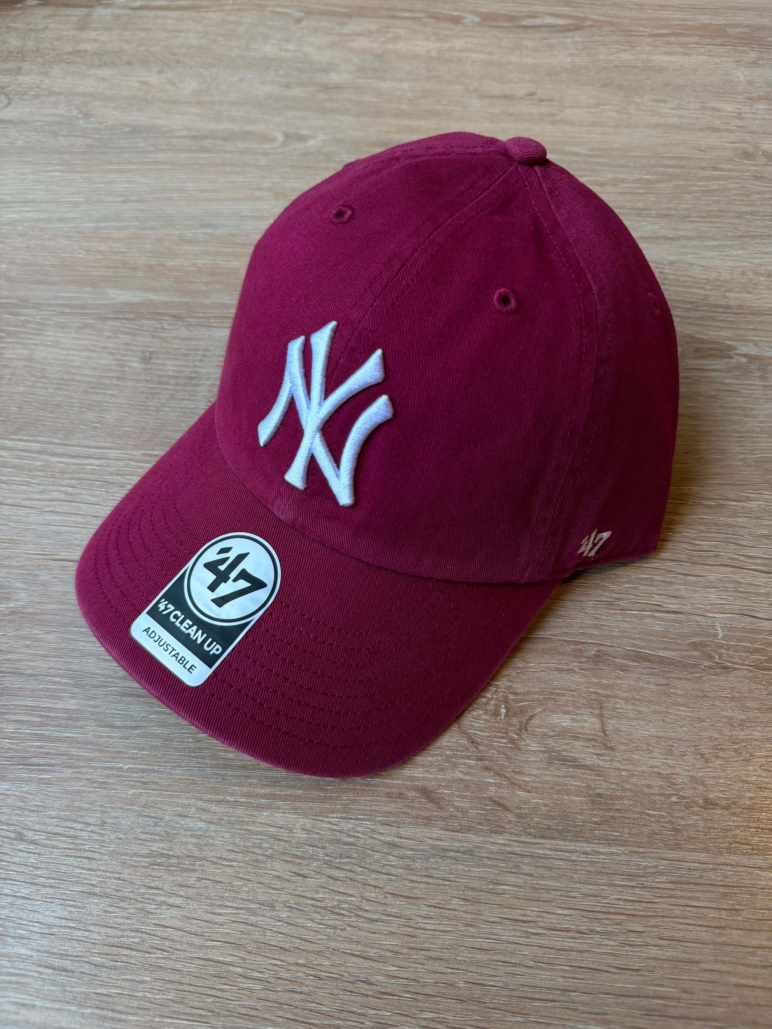 Gorra 47 Clean Up NY Yankees Rojo Vino