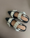 FLATS GANNI NEGRO/CREMA