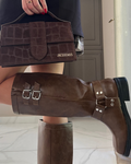 BOTAS PUNTA CUADRADA CAFÉ